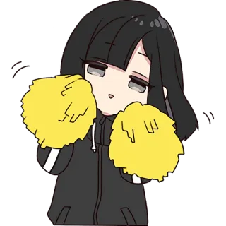 🤩 72afc921 치어리더, 애니, 만화, 폼폼, 귀여운, 소녀 telegram sticker
