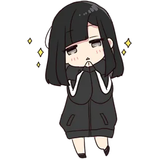 🥹 8e17c390 애니메이션, 치비, 귀여운, 여자, 만화, 반짝이 telegram sticker