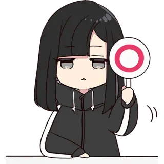 💯 9601df1c 애니메이션, 여자, 원, 표지판, 귀여운, 스티커 telegram sticker