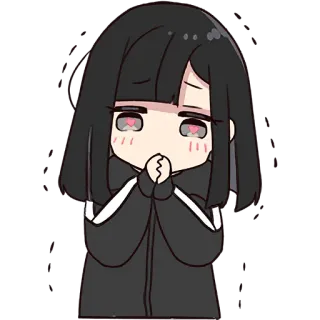 🥹 c54eac0e 애니메이션, 귀여운, 소녀, 치비, 슬픈 telegram sticker