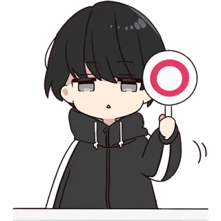 👍 292a23ec Anime, Anak laki-laki, Benar, Lingkaran, Rambut hitam, Kawaii, Lucu telegram sticker