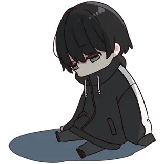 😔 f51cd9ba Anime, Sedih, Anak laki-laki, Duduk, Suram, Depresi telegram sticker