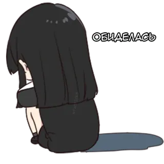 😣 7a52e256 ОБИДЕЛАСЬ 애니메이션, 만화, 슬픈, 우는, 화난, 감정적인, 소녀 whatsapp sticker
