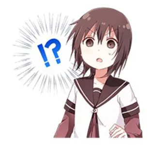 ⁉️ 737c388a !?  anime, garota, surpresa, pergunta, exclamação whatsapp sticker