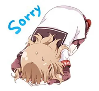 🥺 7adb6103 Sorry anime, desculpa, triste, fofo, desenho animado, personagem whatsapp sticker