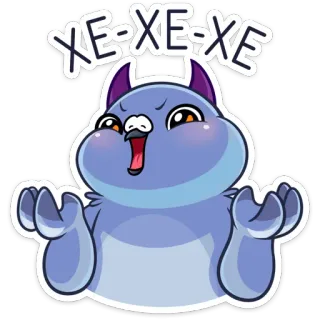 😈 7f6b8fee XE-XE-XE стикер, мультфильм, милый, выражение, персонаж telegram sticker