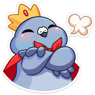 👸 b880de61 птица, король, корона, мультфильм, голубь telegram sticker