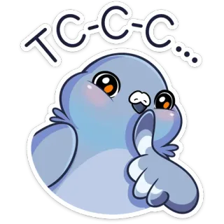 🤫 fc277552 TC-C-C-C... птица, голубь, милый, наклейка, мультфильм telegram sticker