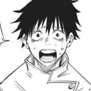 ☠ bb776a43 アニメ, マンガ, 怖い, 心配, 白黒, ショック telegram sticker