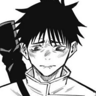 ☠ c4ffd640 Yuta Okkotsu Jujutsu Kaisen アニメ, マンガ, 魔法使い, 疲れた, 学生 telegram sticker