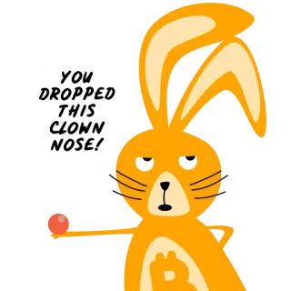 🤡 056b6215 YOU DROPPED THIS CLOWN NOSE! bunny, clown, nose, funny, bitcoin, animal telegram sticker