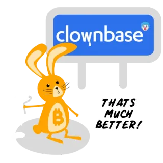🎨 5e08bc33 clownbase
THAT'S MUCH BETTER! clown, cryptocurrency, bitcoin, rabbit, funny telegram sticker