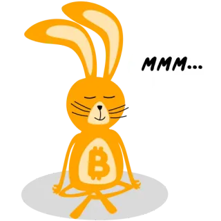 🧘 f80e1bc5 MMM... rabbit, meditation, crypto, bitcoin, mmm telegram sticker