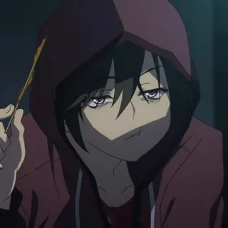 🥀 0756994a Anime, Sudadera con capucha, Personaje, Comiendo, Arte digital, Ilustración telegram sticker