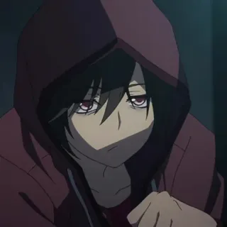 🥀 301fabbd Anime, Sudadera con capucha, Rojo, Personaje, Chico telegram sticker