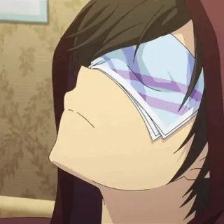 🥀 322eacdf Anime, Persona, Sudadera con capucha, Enfermo, Ojos cubiertos telegram sticker