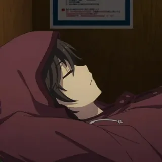 🥀 9745d201 anime, durmiendo, sudadera con capucha telegram sticker