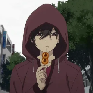 🥀 b308847a Anime, Sudadera con capucha, Comida, Dango telegram sticker