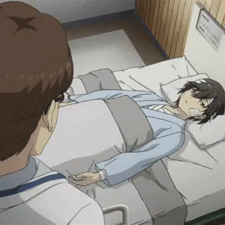 🥀 d426d9e1 hospital, lesión, anime, paciente, médico telegram sticker
