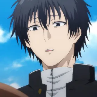 🙂 3c3941cb anime, man, school uniform, black hair, concerned, student telegram sticker