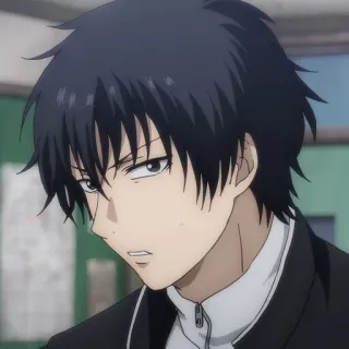 🙂 7d3e686c anime, man, portrait, serious, black hair telegram sticker