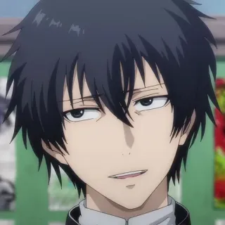 🙂 faa65835 anime, character, portrait, man, black hair, smug, expression telegram sticker