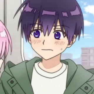 🍪 1a3863f2 Anime, Jongen, Personage, Schattig, Paars haar, Kawaii telegram sticker