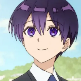 🍪 221ad726 Anime, Personage, Illustratie, Cartoon, Portret, Manga, Paars haar, Schooluniform telegram sticker