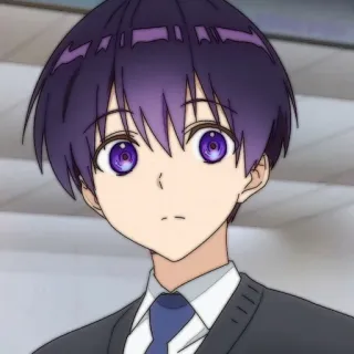 🍪 3b4ffd95 Anime jongen, Paars haar, Anime, Manga telegram sticker