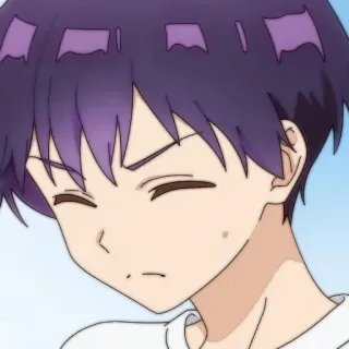 🍪 5cc7ee86 Anime, Jongen, paars haar, Cartoon, Personage telegram sticker