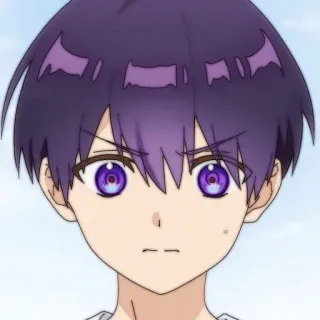 🍪 69cf208e Anime, Anime jongen, Paars haar, Personage, Cartoon, Animatie telegram sticker