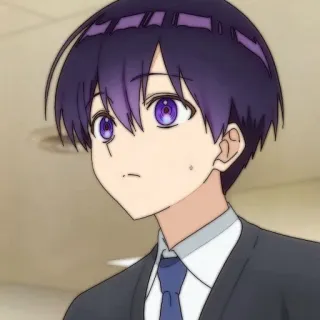 🍪 cbd5c214 anime, manga, personage, paars haar, jonge man, serieus, kawaii, schattig telegram sticker