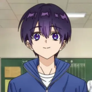 🍪 d25d1c7b Anime, Cartoon, Man, Personage, Portret, Student, Paars haar telegram sticker