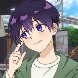 🍪 d7694833 Anime, Manga, Personage, Jongen, Paars haar, Anime personage telegram sticker