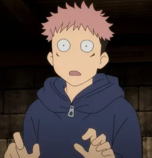 🕸 fabb1a4e Itadori Yuji Jujutsu Kaisen 动漫, 震惊, 卡通, 男孩, 咒术回战, 虎杖悠仁 whatsapp sticker