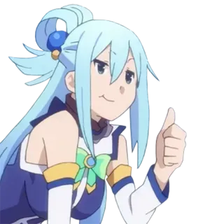 😍 563691e7 Aqua Konosuba Anime, Charakter, Daumen hoch, Aqua, Konosuba, Lustig telegram sticker