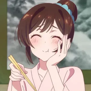 😍 57be4598 Anime, Mädchen, Essen, Essen, Essstäbchen telegram sticker