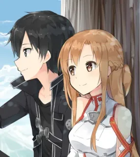 😍 9736f57d Kirito and Asuna Sword Art Online Anime, Charaktere, Paar, Freundschaft, Sword Art Online, Kirito, Asuna telegram sticker