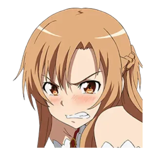 😍 9ed5b751 Asuna Sword Art Online Anime, Manga, Sword Art Online, Asuna, wütend, genervt telegram sticker