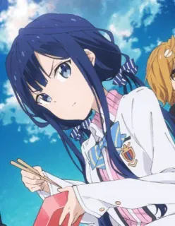 😍 f90d794e Anime, Mädchen, Süß, Charakter, Schüler, Essstäbchen telegram sticker