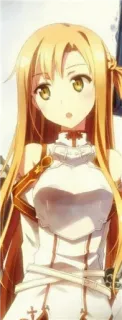 😦 31062a55 Asuna Yuuki Sword Art Online Anime, Blondynka, Kawaii, Sword Art Online, Asuna Yuuki telegram sticker