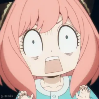 💕 8fa7a6cc Anya Forger Spy x Family Anime, Charakter, Schockiert, Überrascht, Pinke Haare, Süß, Cartoon telegram sticker