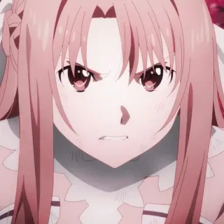 🥨 29f4afc2 Asuna Yuuki Sword Art Online アニメ, ソードアート・オンライン, アスナ, キャラクター, 怒り, 真剣 telegram sticker