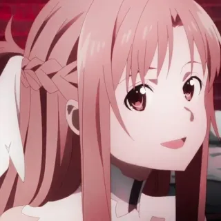 🥨 b2051842 Asuna Yuuki Sword Art Online アニメ, キャラクター, 女の子, ソードアート・オンライン, アスナ, ユウキ, ピンク髪 telegram sticker