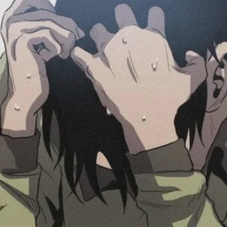 🐾 21d94fd7 angoissé, anxieux, stress, transpiration, panique, mains whatsapp sticker