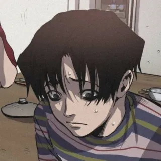 🦴 3c146f67 Animé, Dessin animé, Personnage, Illustration, Animation, Sueur, Inquiet whatsapp sticker