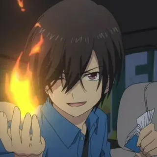 ✨ 9d4bf650 Yu Otosaka Charlotte 애니메이션, 샬롯, 오토사카 유우, 불, 카드 telegram sticker