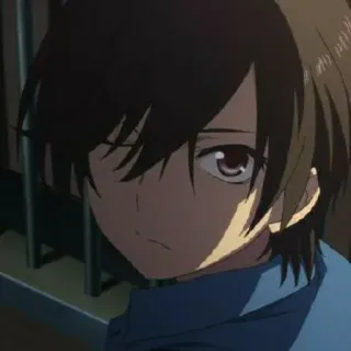 ✨ cbc77913 애니메이션, 소년, 갈색 머리, 진지한, 슬픈, 초상화, 십대 telegram sticker