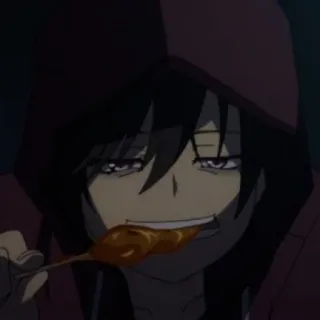 🦅 d2de7334 Anime, Sudadera con capucha, Comiendo, Comida, Personaje whatsapp sticker