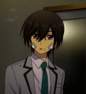 🦅 d53282cc Anime, Chico, Personaje, Uniforme escolar, Vendaje whatsapp sticker